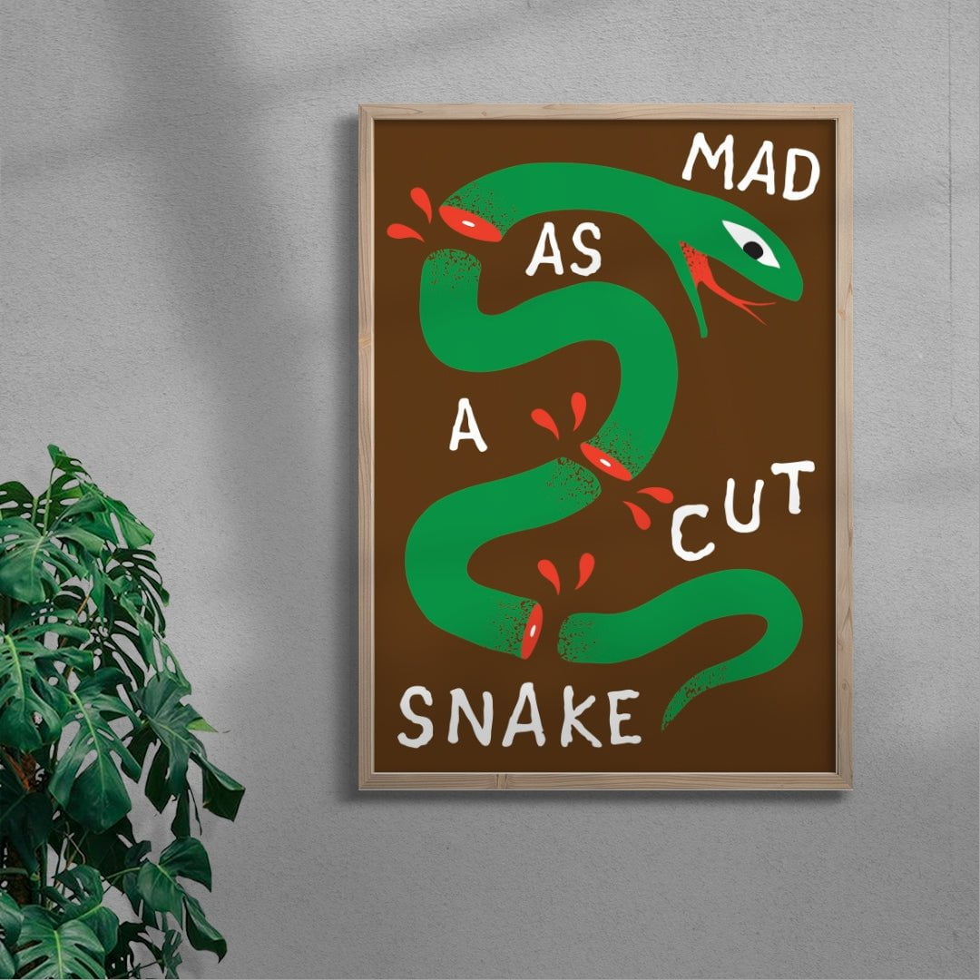 MAD AS A CUT SNAKE contemporary wall art print by Max Blackmore - sold by DROOL
