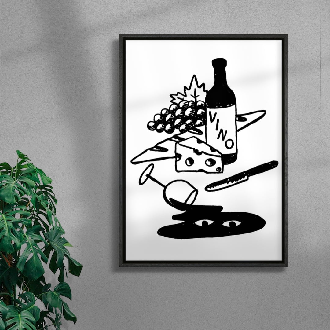 MAS VINO 2 contemporary wall art print by Max Blackmore - sold by DROOL