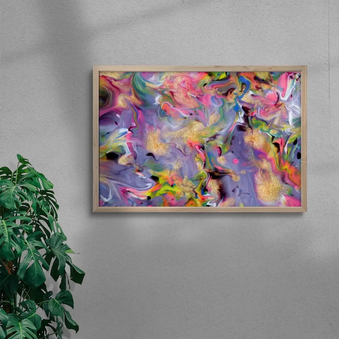 Glitter Paint Swirl contemporary wall art print by Roman De Giuli - sold by DROOL