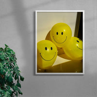 Thumbnail for Smiley x3 contemporary wall art print by Burak Boylu - sold by DROOL