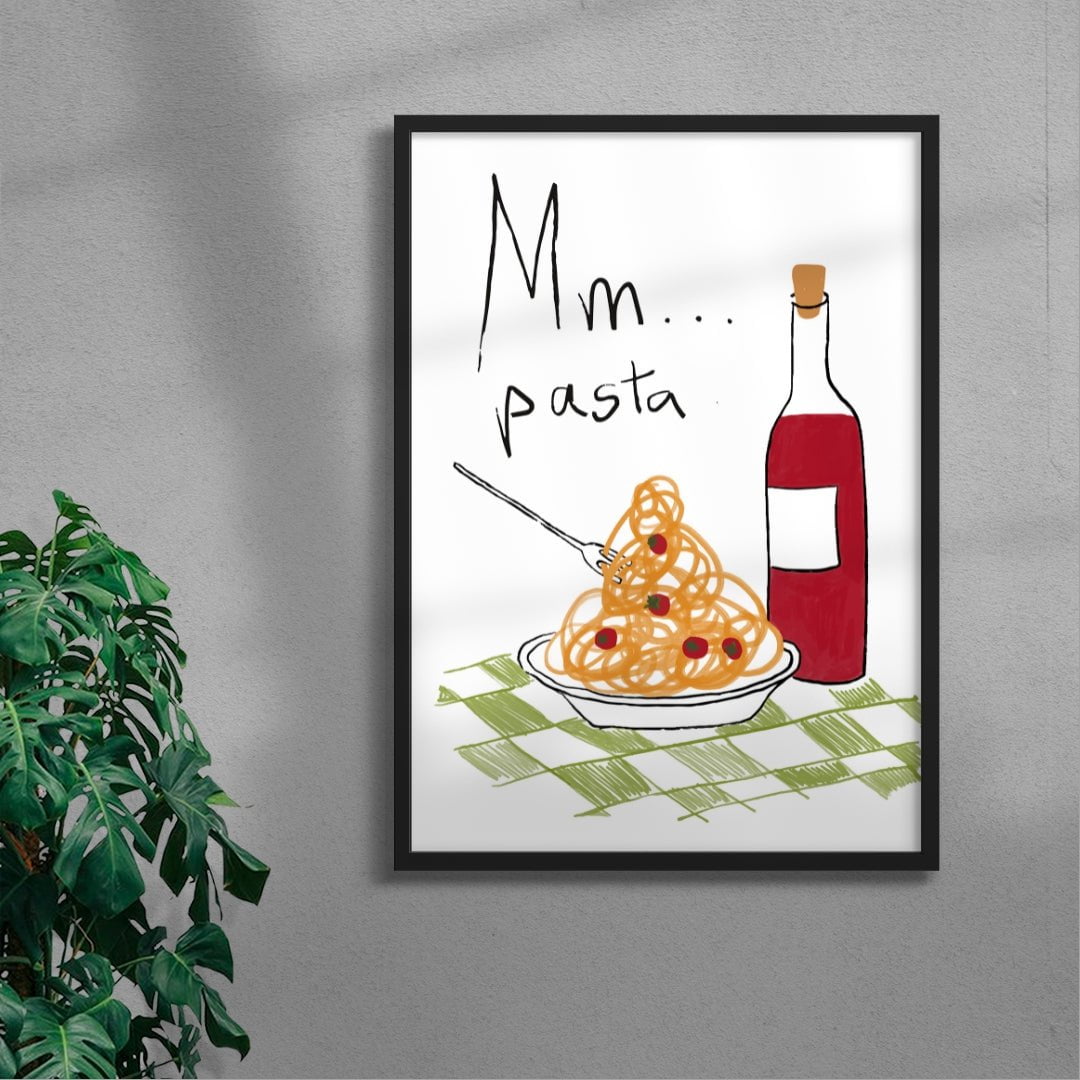 Mm Pasta contemporary wall art print by DROOL Collective - sold by DROOL