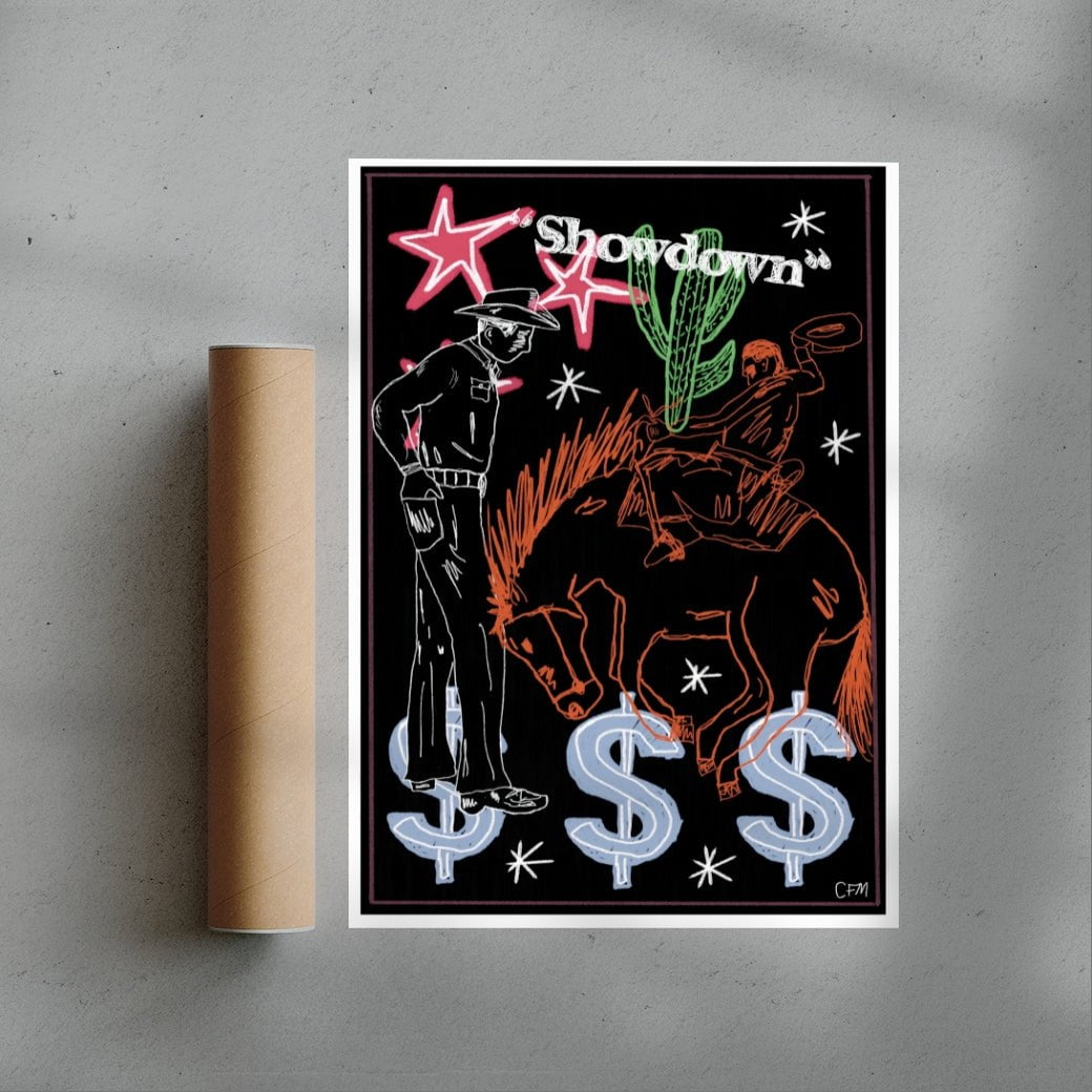 Showdown contemporary wall art print by Caitlin Flood-Molyneux - sold by DROOL