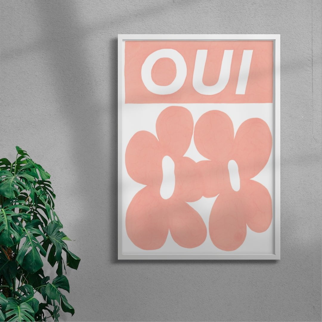 Oui contemporary wall art print by Sara Cristina Moser - sold by DROOL