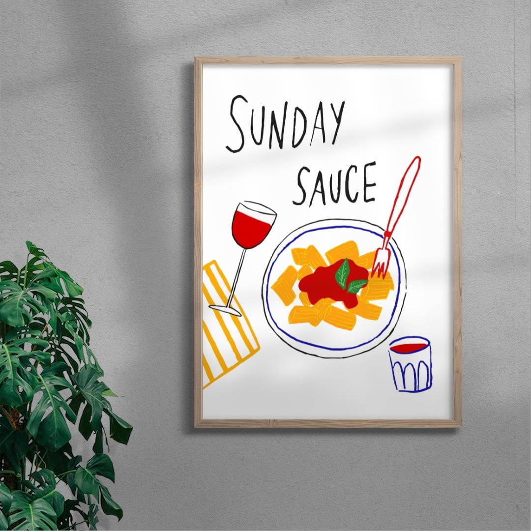 Sunday Sauce contemporary wall art print by DROOL Collective - sold by DROOL