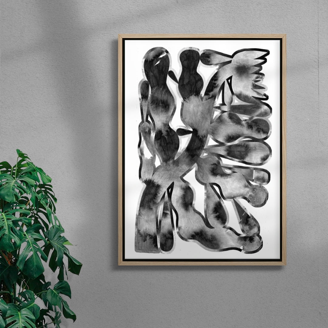 The drops and the Flower contemporary wall art print by Célestin Krier - sold by DROOL