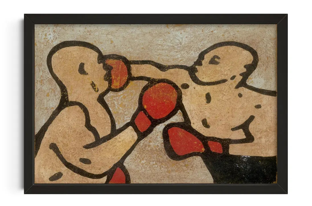 Blue Boxing contemporary art print by Joseph Carway (thinkitsover) - sold by DROOL