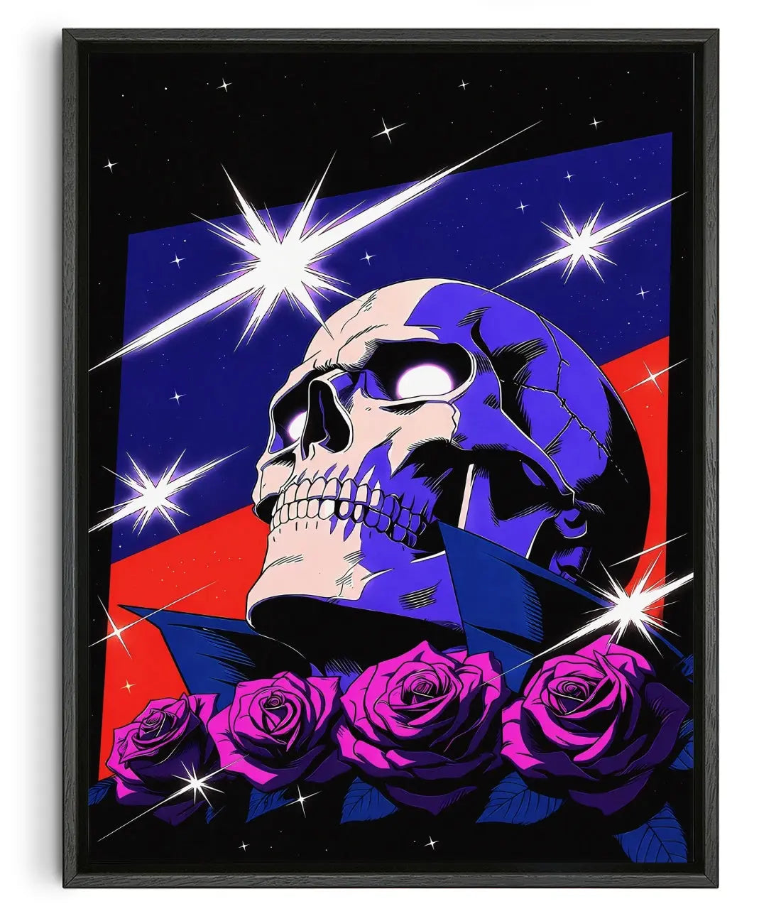 Skull with Roses contemporary canvas print by MelancholyMachinations - sold by DROOL