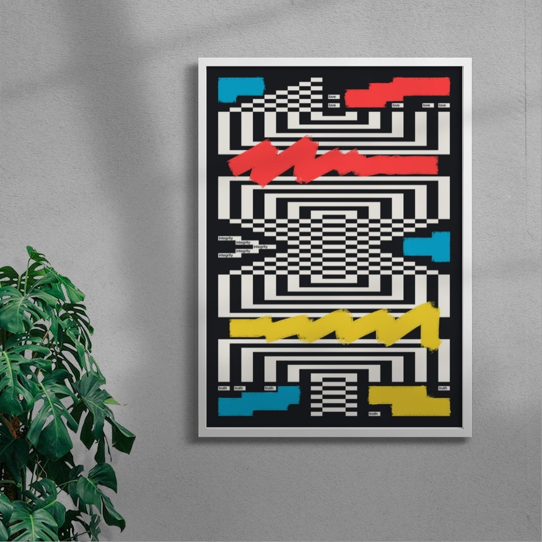 LOVE INTEGRITY TRUTH contemporary wall art print by Xtian Miller - sold by DROOL