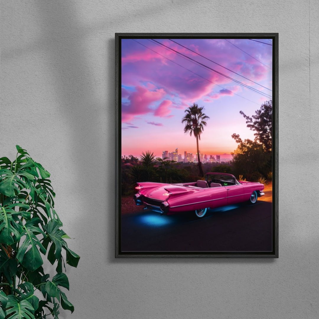 Retro Pink contemporary wall art print by Deston Isas - sold by DROOL
