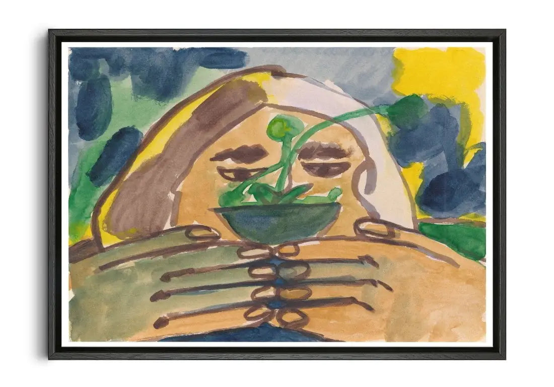 Sprout Watching contemporary wall art print by Lauren Doughty - sold by DROOL