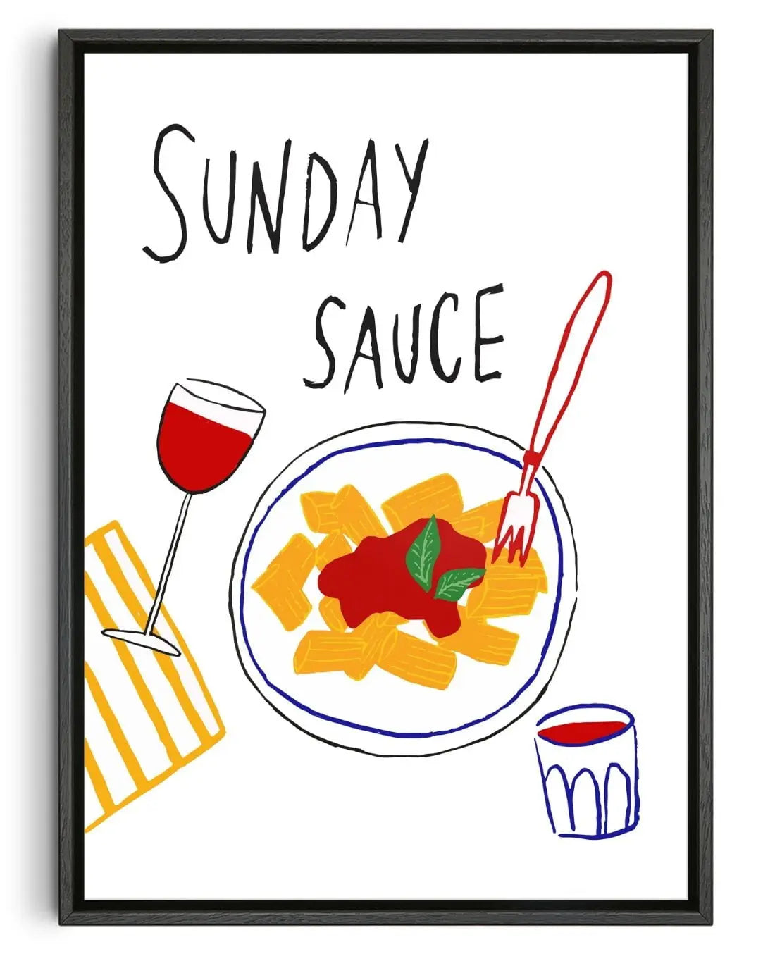 Sunday Sauce contemporary wall art print by DROOL Collective - sold by DROOL