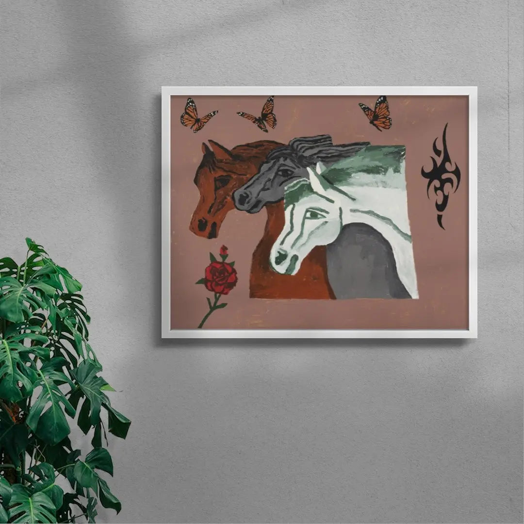 Pharaohs Horses contemporary wall art print by Colby Edwards - sold by DROOL