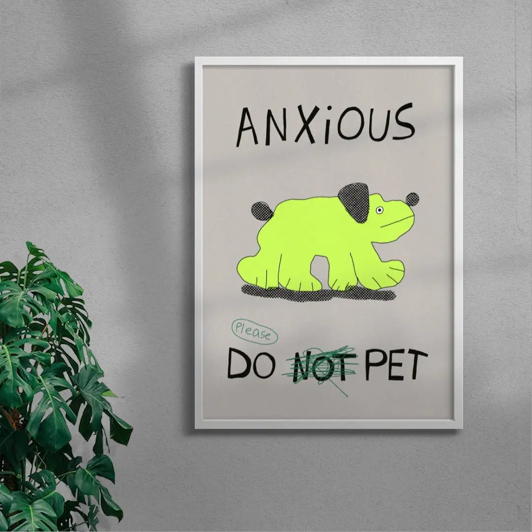 Anxious Dog contemporary wall art print by Bianca Beneduci Assad - sold by DROOL