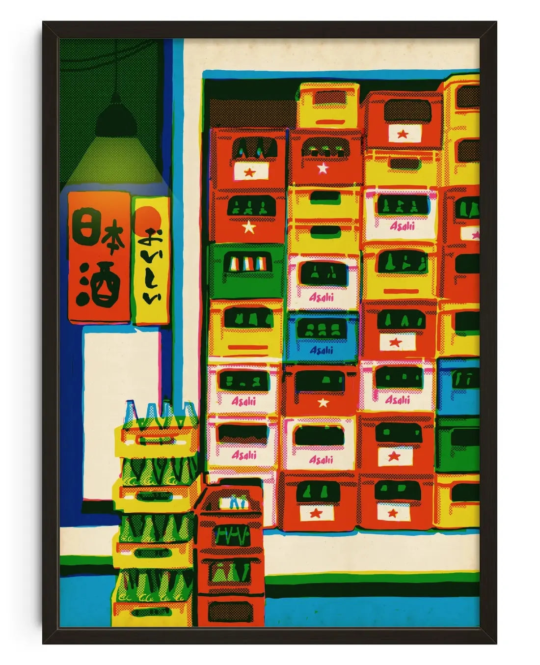 Japanese Beer contemporary art print by Qi Ren - sold by DROOL