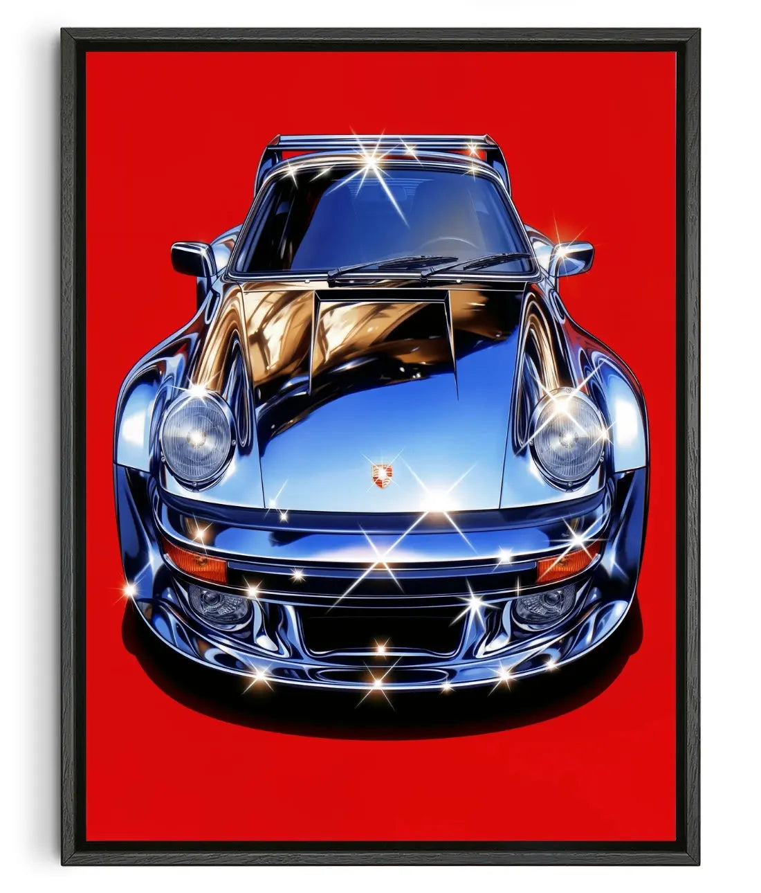 Chrome Porsche contemporary canvas print by Alexander Parnassus - sold by DROOL