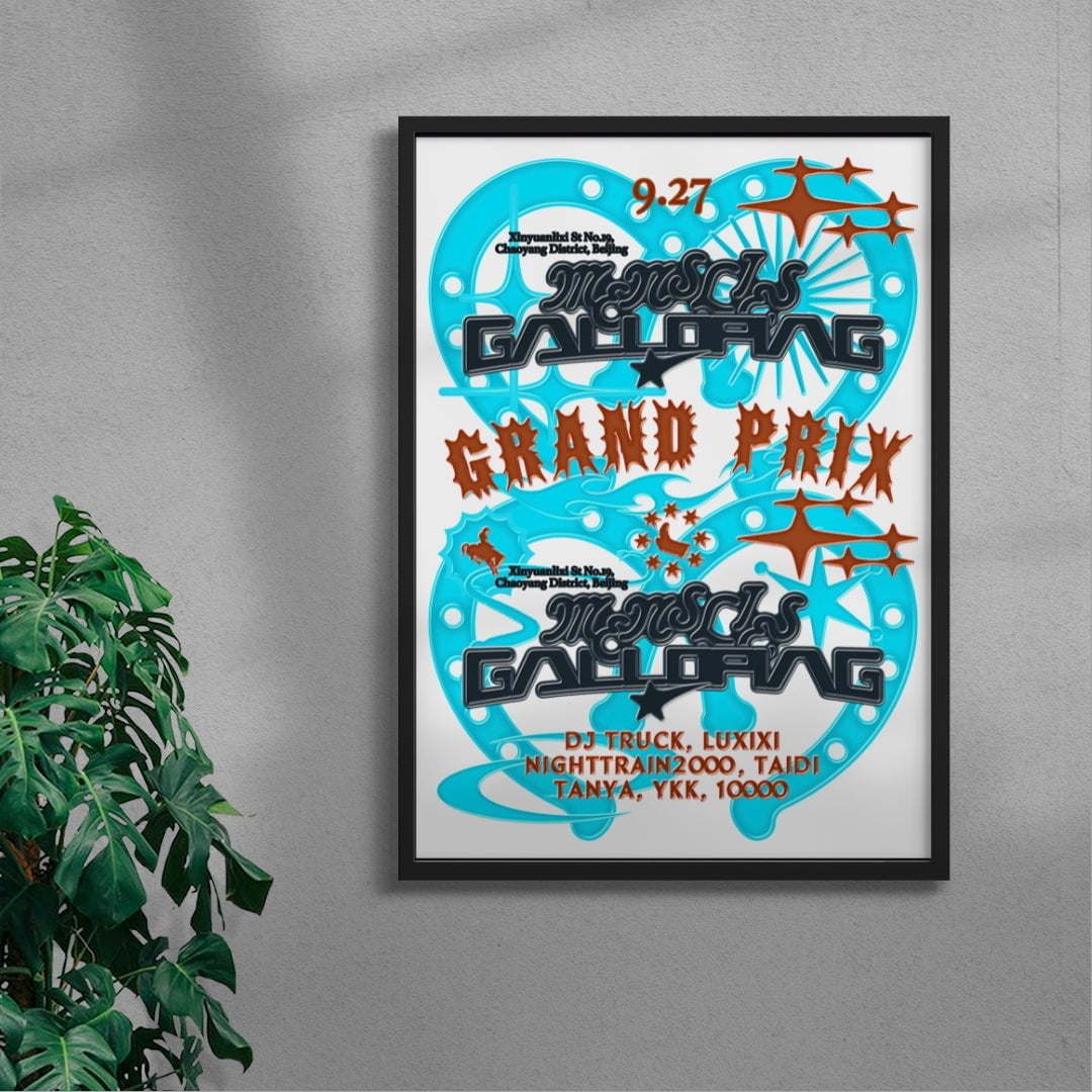 MENSLIES Galloping Grand Prix contemporary wall art print by MENSLIES - sold by DROOL