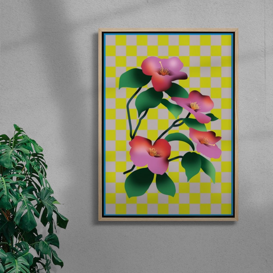 Japanese Flowers (3) contemporary canvas art print by Will Da Costa - sold by DROOL