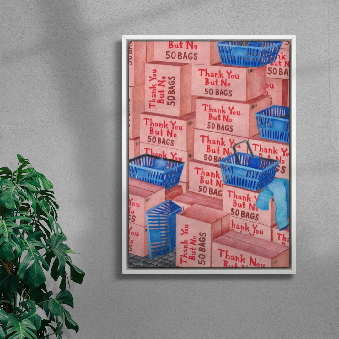 Thank You But No. 50 Bags contemporary wall art print by Daukantė - sold by DROOL