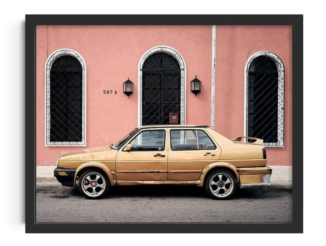 Gold Sedan contemporary wall art print by Justin Smith - sold by DROOL