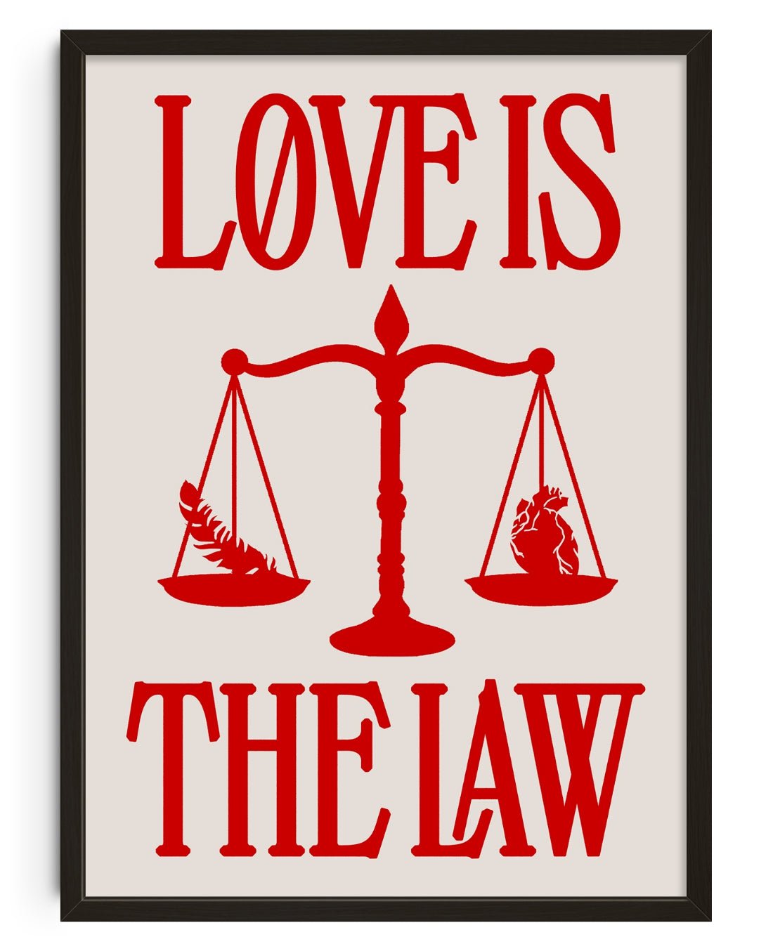 Love is the Law contemporary wall art print by Utsav Verma - sold by DROOL