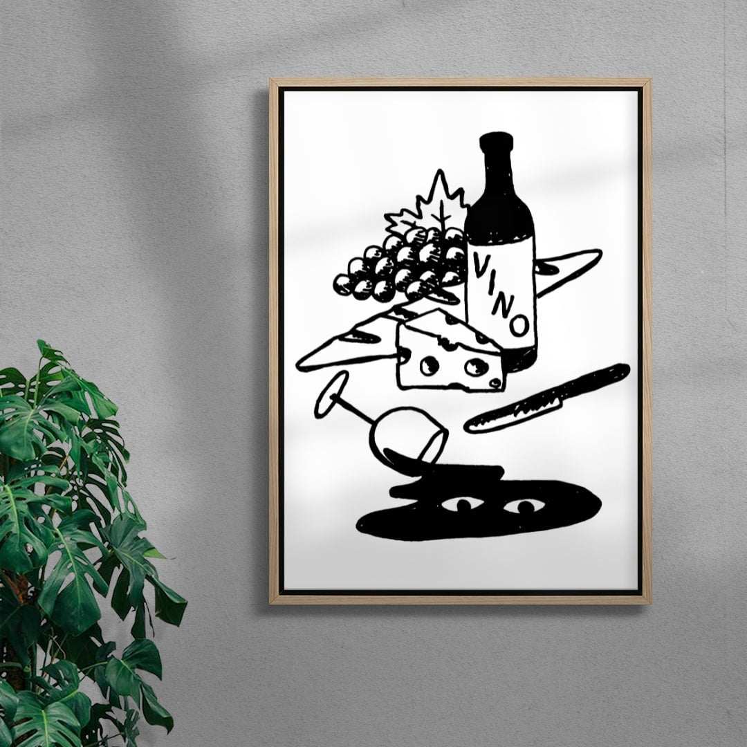 MAS VINO 2 contemporary wall art print by Max Blackmore - sold by DROOL
