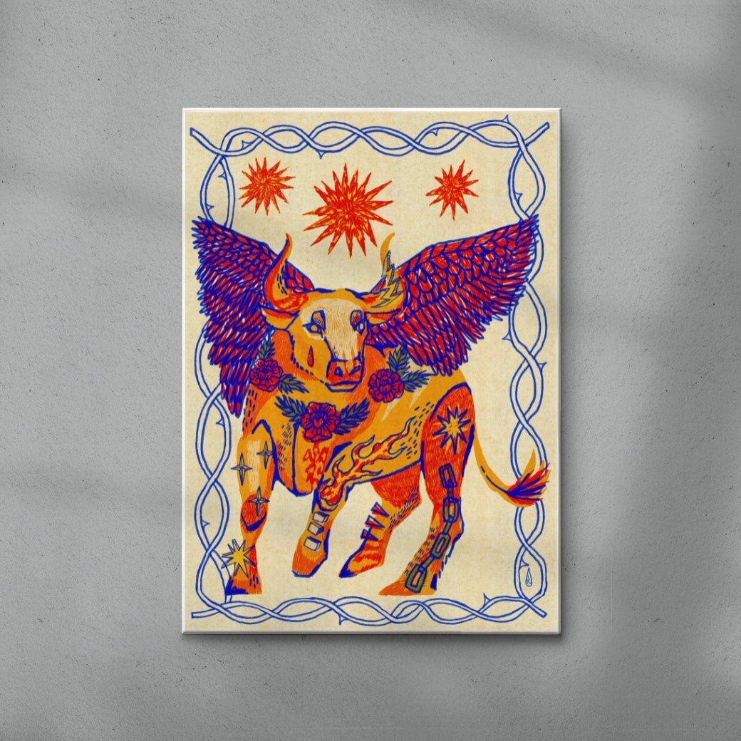 Bull of Heaven contemporary wall art print by Kwonny - sold by DROOL