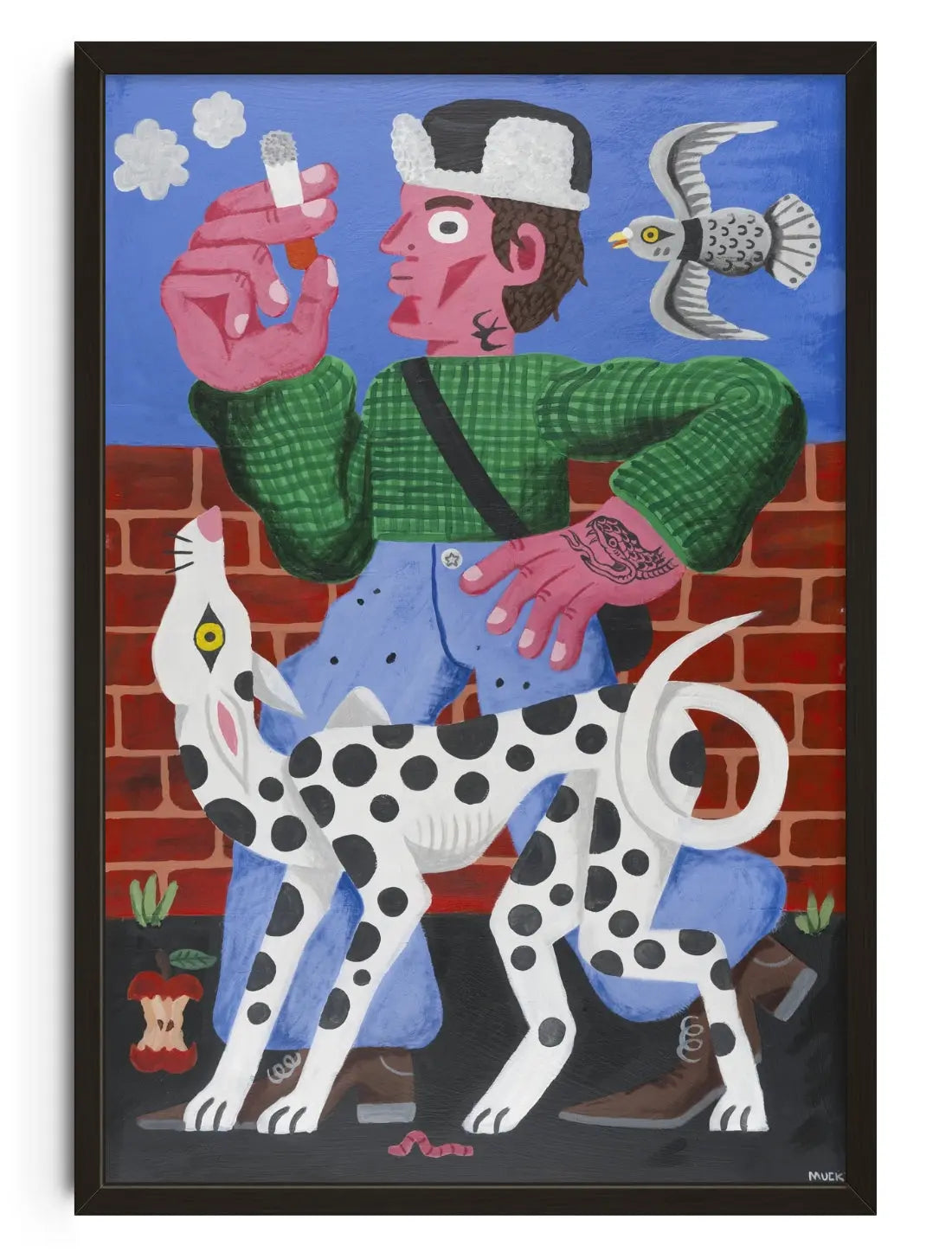 Dogwalker contemporary art print by Jamie Muck - sold by DROOL