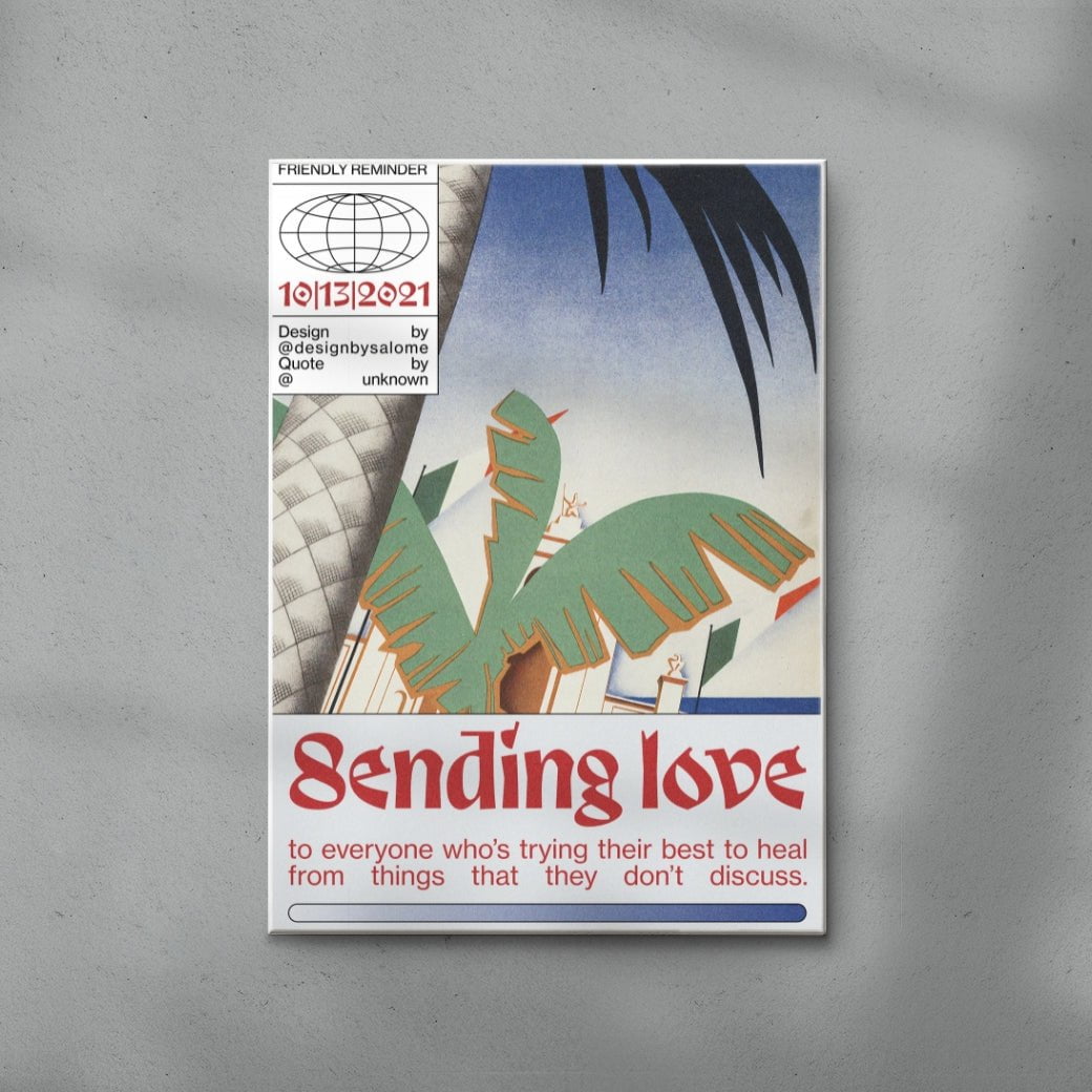 Sending Love contemporary canvas art print by Salome Frenzel - sold by DROOL