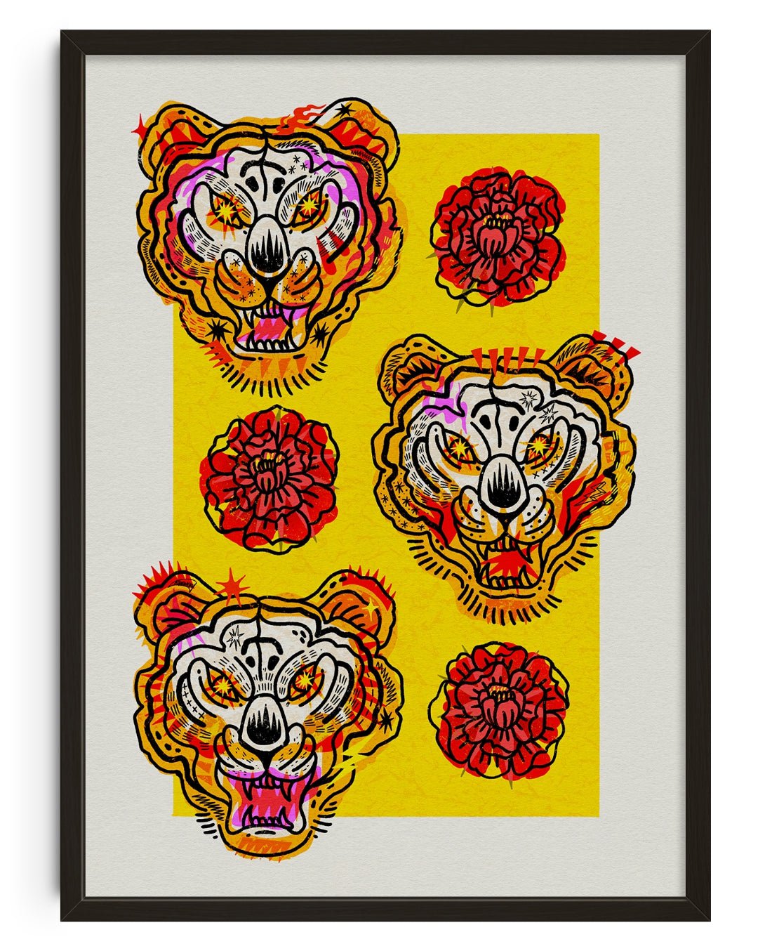 Electric Tigers contemporary wall art print by Kwonny - sold by DROOL