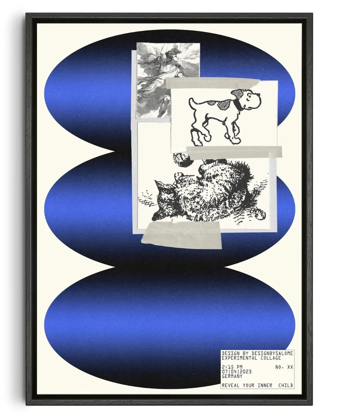 Inner Child Blue contemporary wall art print by Salome Frenzel - sold by DROOL