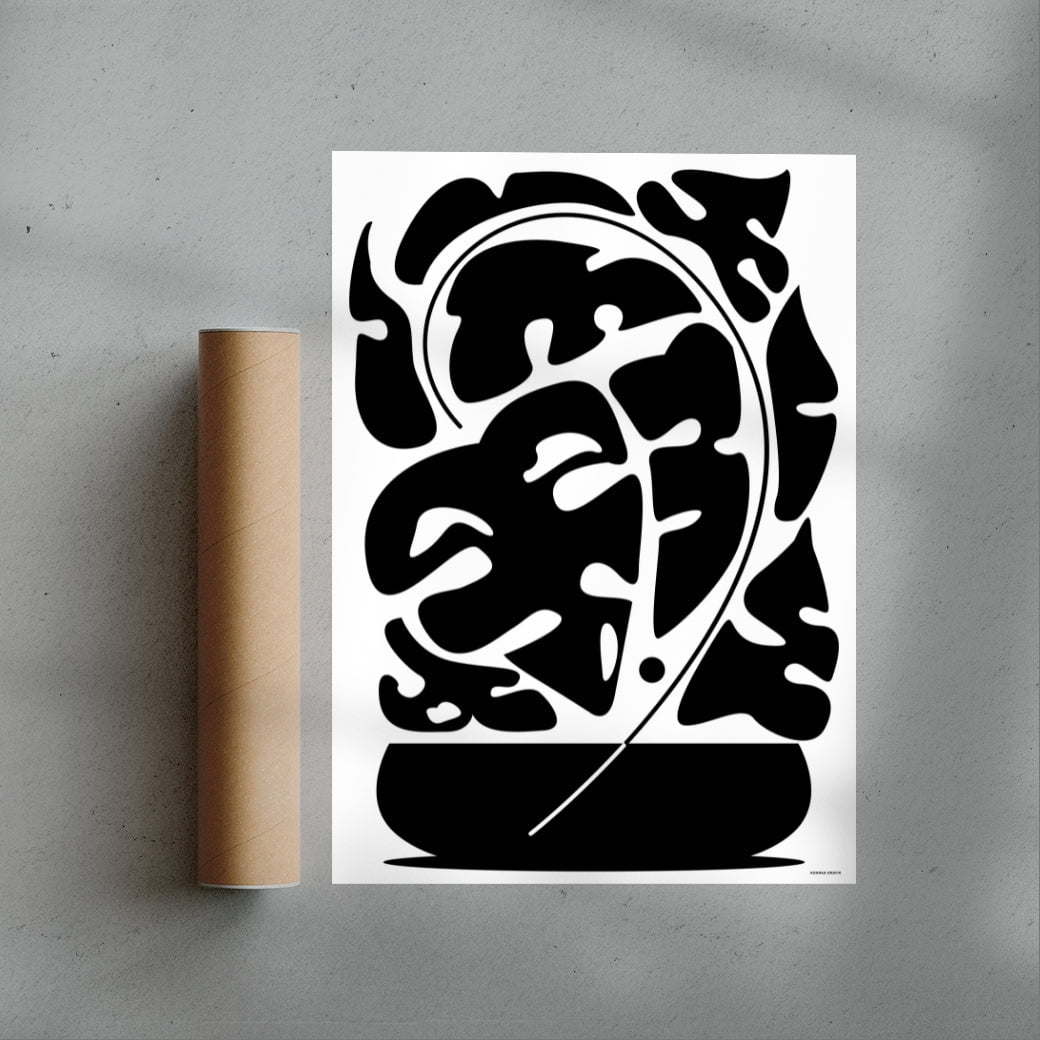 Monstera contemporary wall art print by Konrad Grafik - sold by DROOL