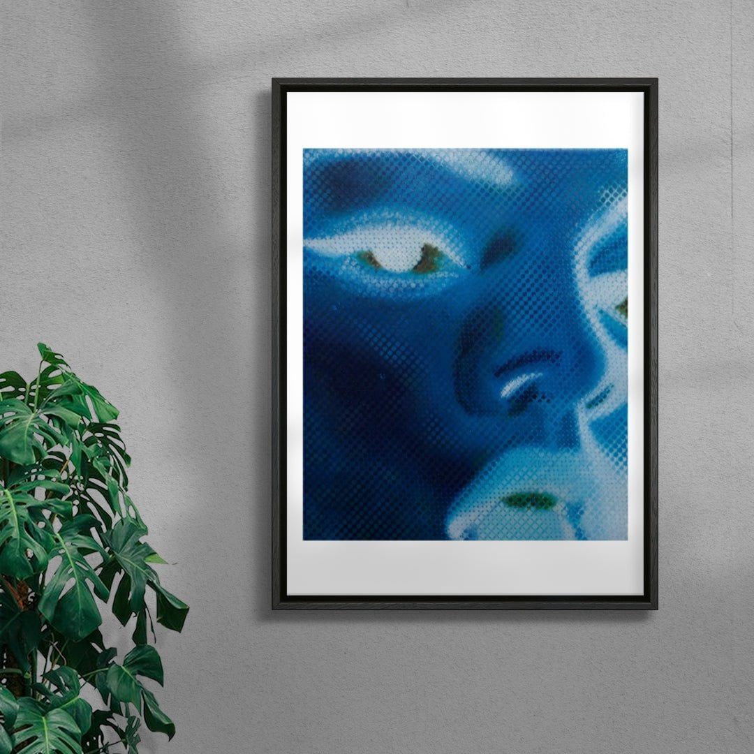 Portrait Study in negative contemporary wall art print by Sam Creasey - sold by DROOL