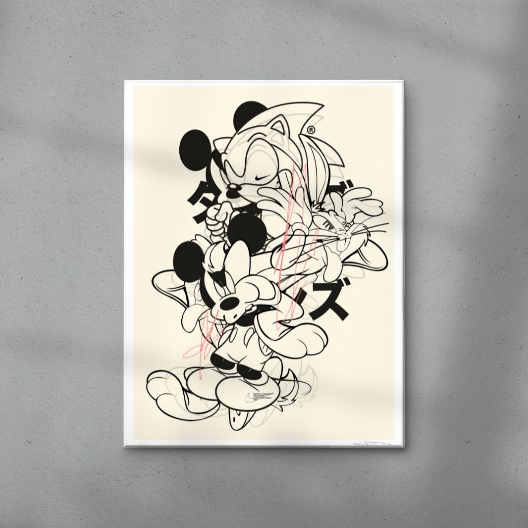 SEGA SAGA contemporary wall art print by DINES© - sold by DROOL