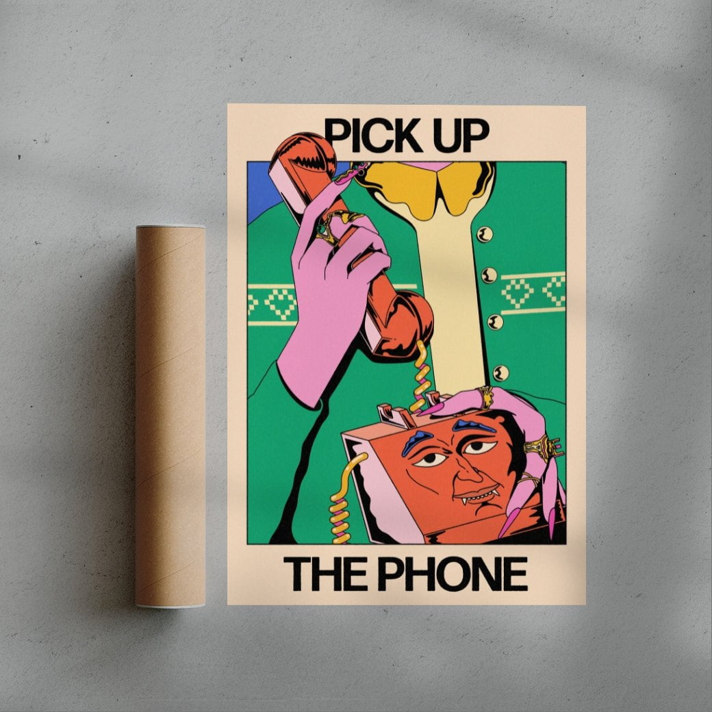 Hot Line Call contemporary wall art print by Azaazelus - sold by DROOL
