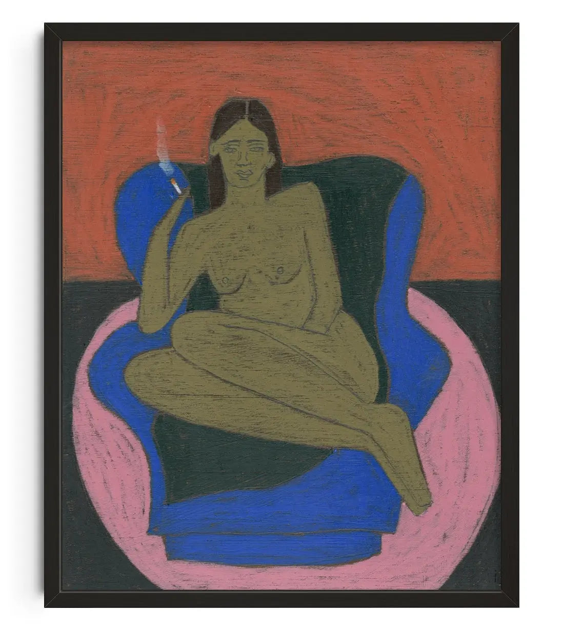 Blue Chair contemporary art print by Lottie Burns - sold by DROOL