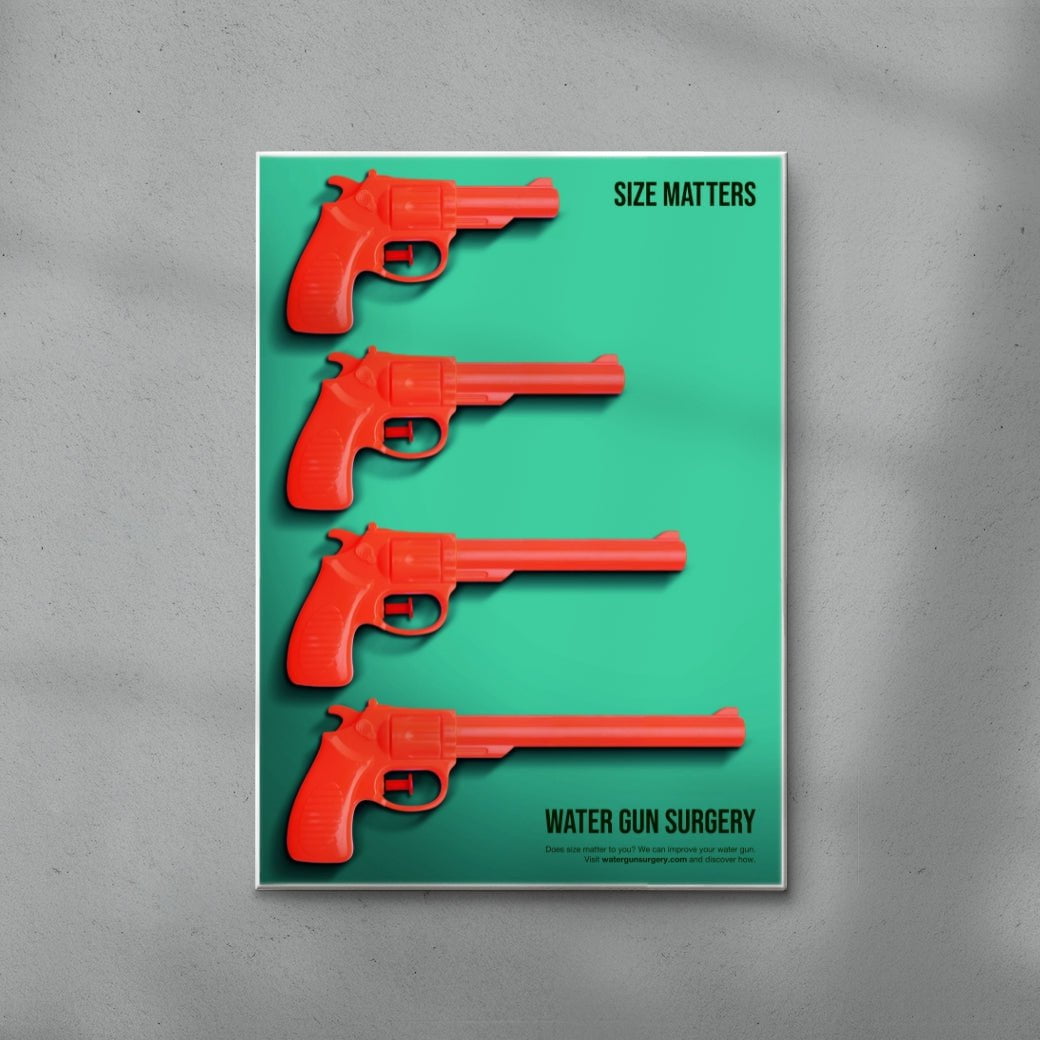 Size Matters contemporary wall art print by Mario Carpe - sold by DROOL