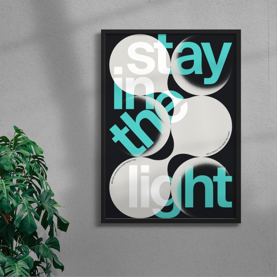 STAY IN THE LIGHT contemporary wall art print by Xtian Miller - sold by DROOL