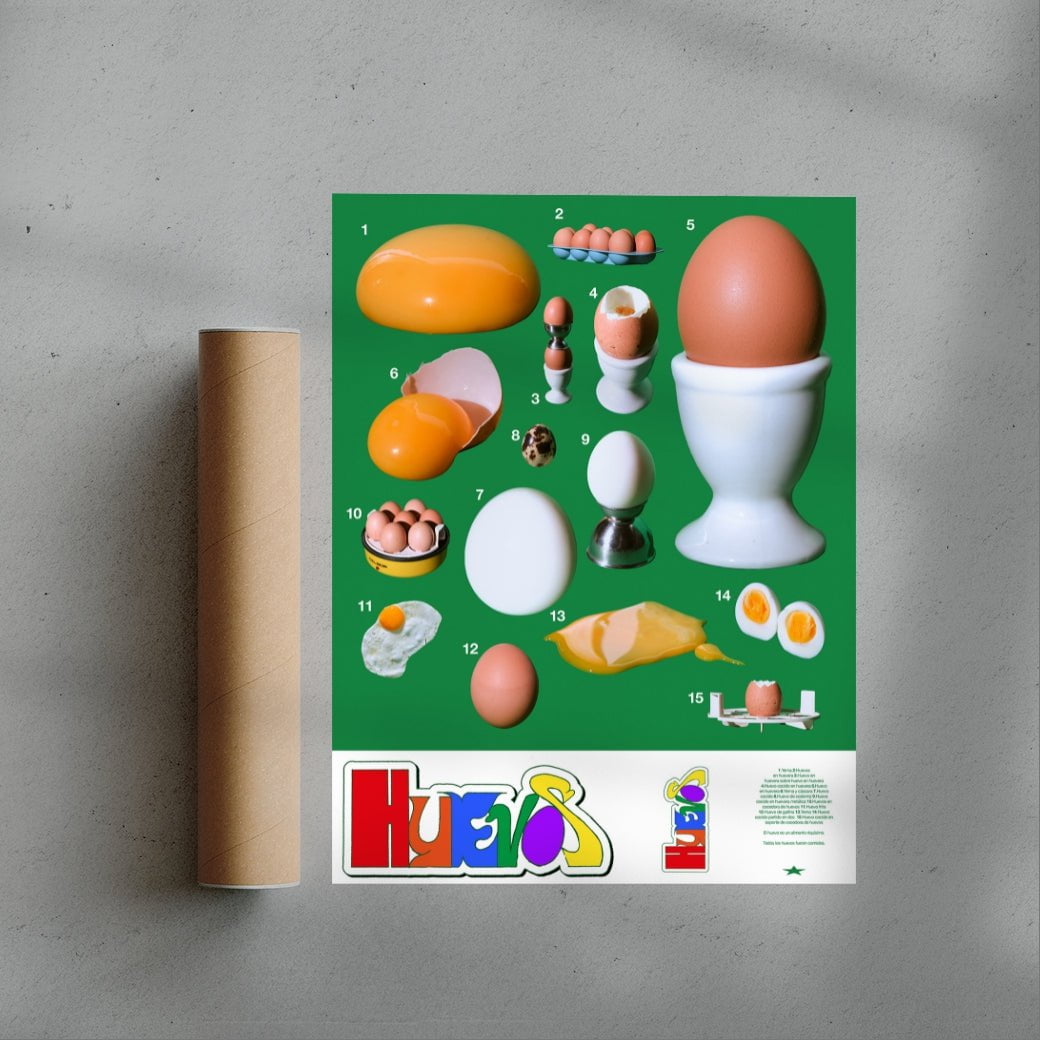 Huevos 2 (Eggs 2) contemporary wall art print by Miguel Vides - sold by DROOL