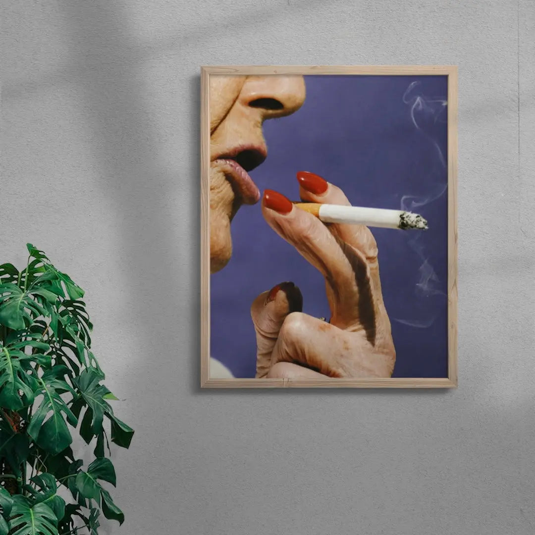 Elderly Smoker contemporary wall art print by Francesco Gioia - sold by DROOL