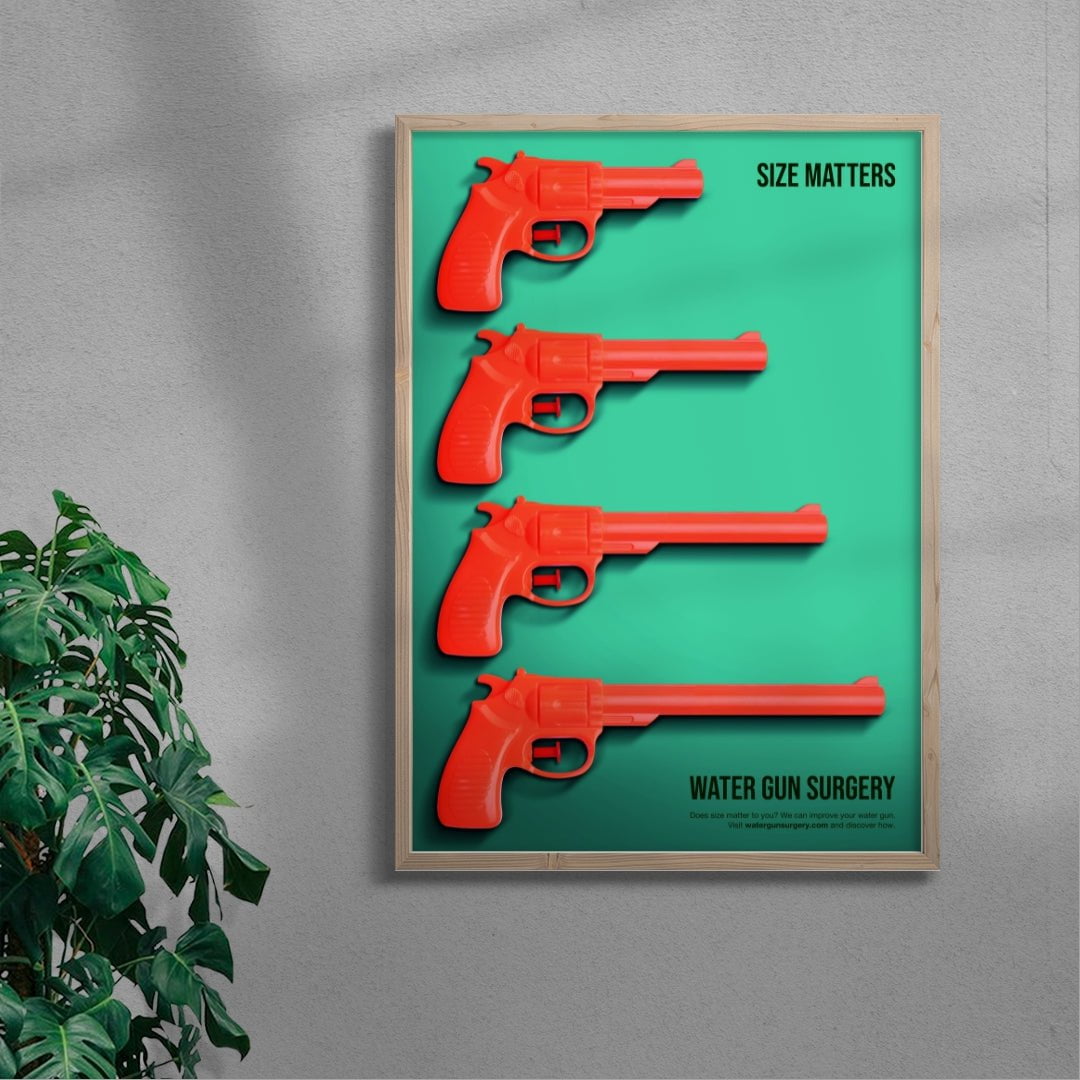 Size Matters contemporary wall art print by Mario Carpe - sold by DROOL