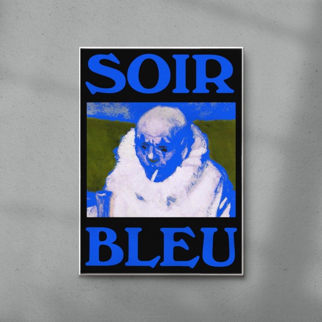 Blue Evening contemporary wall art print by Utsav Verma - sold by DROOL