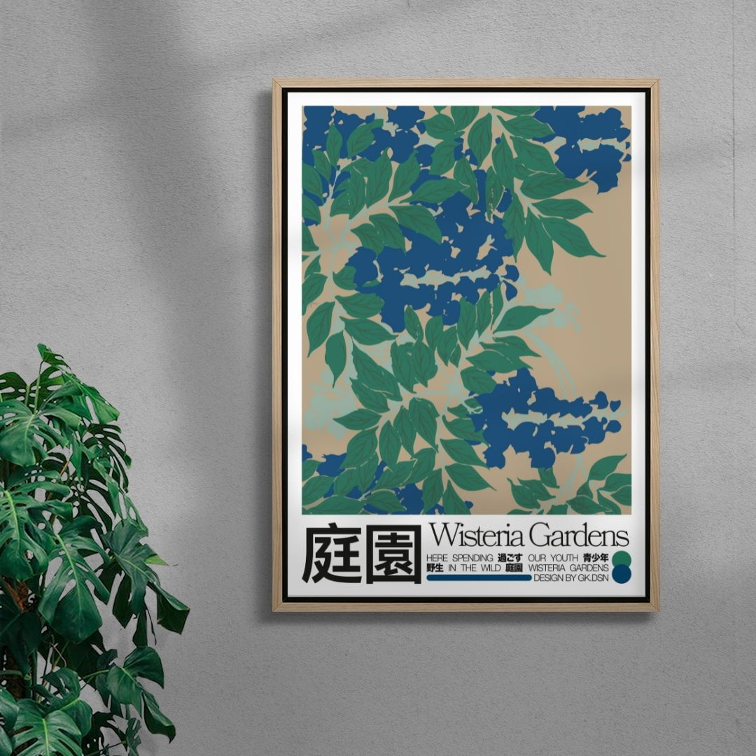 Wisteria Gardens contemporary wall art print by George Kempster - sold by DROOL