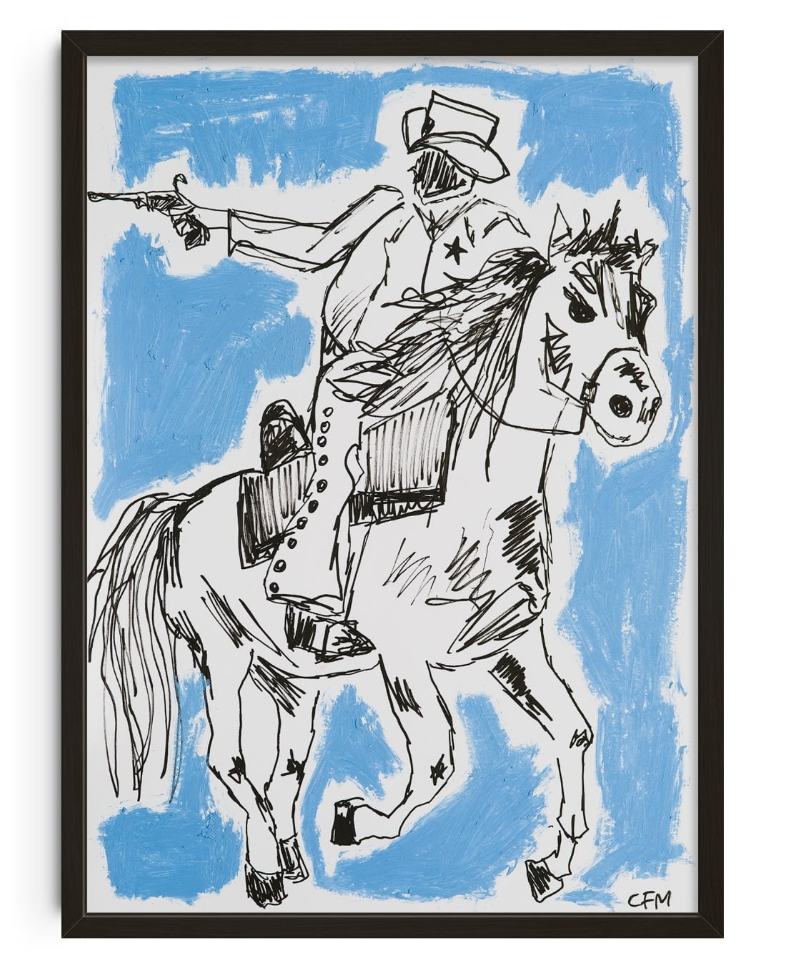 Cowboy Chase contemporary wall art print by Caitlin Flood-Molyneux - sold by DROOL