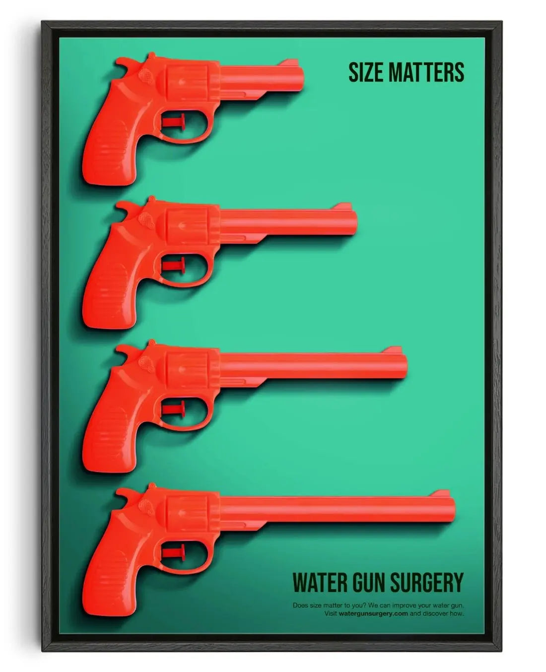 Size Matters contemporary wall art print by Mario Carpe - sold by DROOL