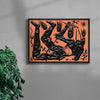 Faune and Falling Stars contemporary wall art print by Célestin Krier - sold by DROOL