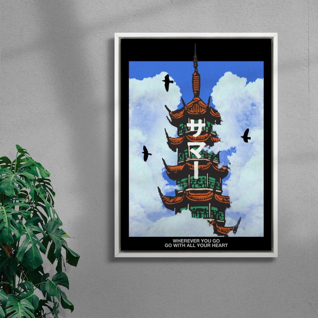 Go with all your heart contemporary wall art print by Othman Zougam - sold by DROOL