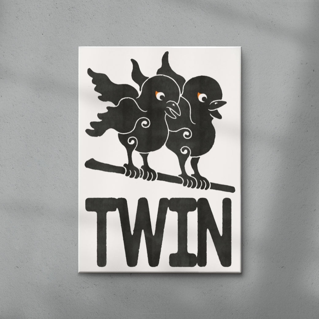 Twins contemporary wall art print by Alexander Khabbazi - sold by DROOL