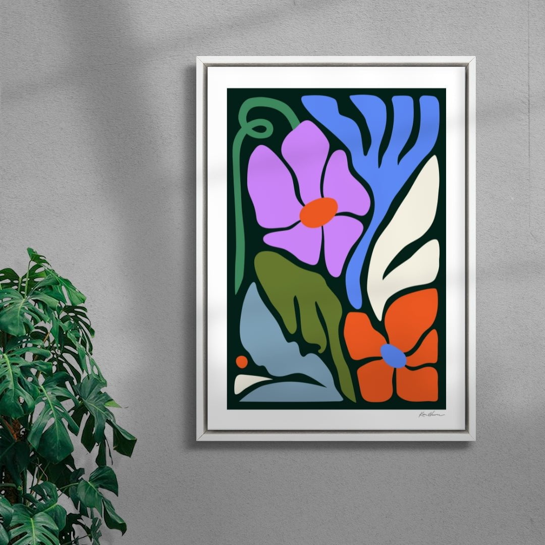La Décision de la fleur contemporary wall art print by Kim Van Vuuren - sold by DROOL