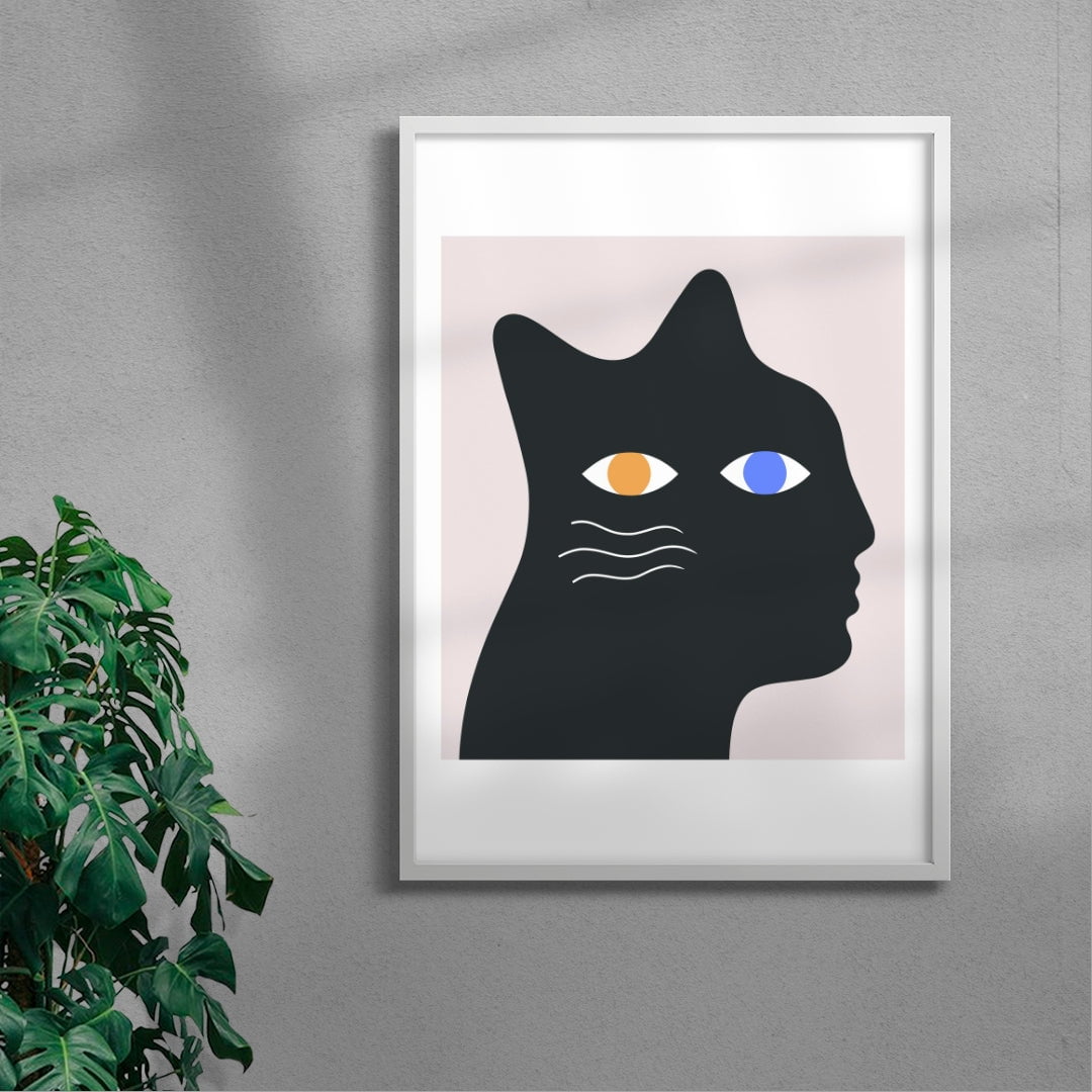 Catman contemporary wall art print by David Vanadia - sold by DROOL
