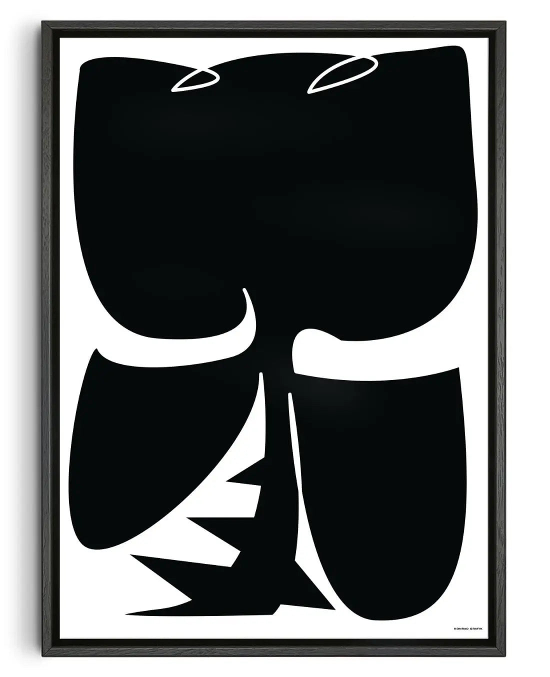 Black rose contemporary wall art print by Konrad Grafik - sold by DROOL